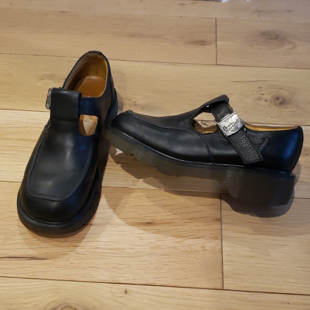 Dr Martens Made in England Vintage Black Leather Mary Jane Size 8